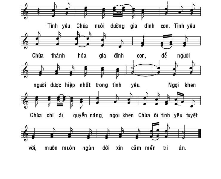 Sheet nhạc Tình Chúa Trong Gia Đình 2